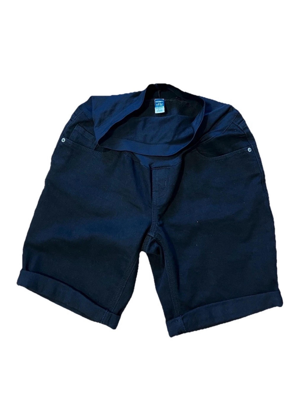 Maternity Black Denim shorts Size 6 Old Navy, O.G. Straight Full panel Bermuda